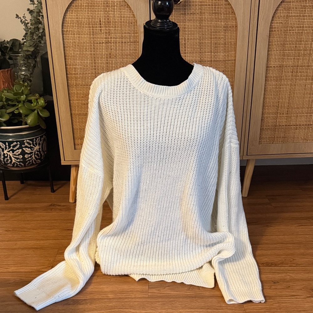 PrettyLittleThing Cream Knit Sweater